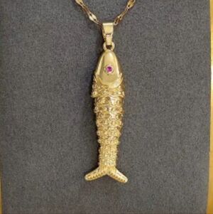 14k Gold-Plated Fish Necklace